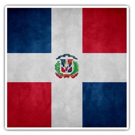 Square Stickers (Set of 2) 10cm - Dominican Republic Repubblica Flag Art Style Laptop Tablet Luggage Scrapbook #21533