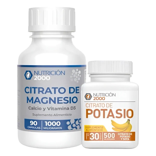 Kit Citrato De Magnesio 90 Cáps + Citrato De Potasio