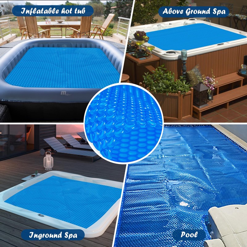 Kestnsee Solar Hot Tub Spa Bubble Covers Blanket 5.4 x