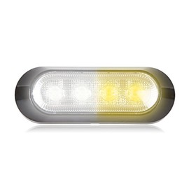 Maxxima M20384WYCL White/Amber Ultra Thin 4 LED Warning Strobe Light (Surface Mount with Clear Lens)