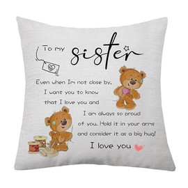 aligarian Sister Gifts for Women Girls Big Little Sisters Cushion Covers Thanks Appreciation Inspirational Gift for Sisters Throw Pillow Cover Birthday (Sister)