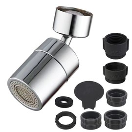 Samcos Faucet Nozzle 360 Degree Rotation, Swivel, Flow Switch, Foamer, Fogger, Faucet Converter, 80 Degree Swivel, with Gasket, Kitchen Water-Saving Faucet