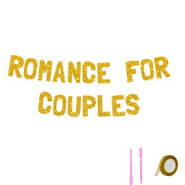 Meowoo Romantic Couple's Decor, 7.7-Inch Glittery Gold Letters, Thick Cardstock, Easy Assembly Banner for Love Celebration, Party Supplies