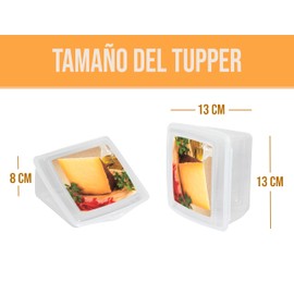 BRICOMIRAS Cheese box for storing cheese made of BPA-free polypropylene plastic | Measures 13 x 13 cm | Container for storing cheese in the fridge conveniently and safely | BPA FREE (1 cheese bowl)