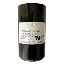 BMI 86-103 MFD (uF) Motor Start Capacitor, Compatible Replacement Part for U17-1424, U17-2074 and The Start Capacitor in TCB20M230 Made in USA by BMI for Tuhorse Electric