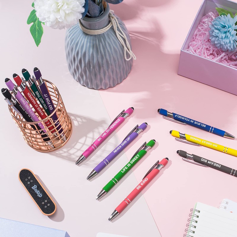 HLPHA 12 Pieces Motivational Inspirational Quotes Snarky Screen Touch Stylus
