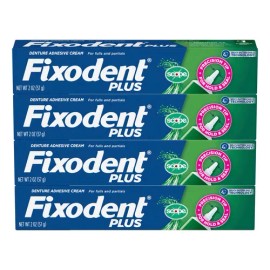 4 Pack Fixodent Plus Crema Adhesiva Dental C/ Sabor Scope
