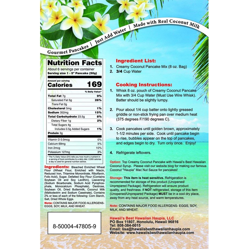 Hawaii's Best Hawaiian Creamy Coconut Pancake Mix