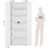 FACBOTALL Corner Bookshelf with Storage, 73.5" Tall Bookcase Shelf, White