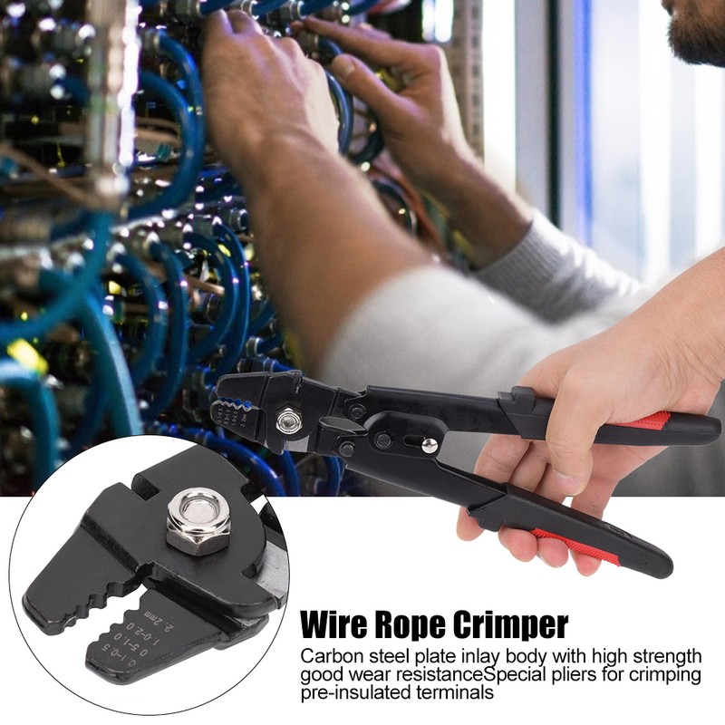 Wire Rope Crimper Carbon Steel Hand Cable Crimping Plier 0.1-2.2mm