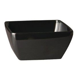APS GF135 Melamine Square Bowl, 12.5 cm Item Length, Pure Black
