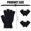 2 Pairs of Unisex Half Finger Gloves, Stretchy Warmer Gloves