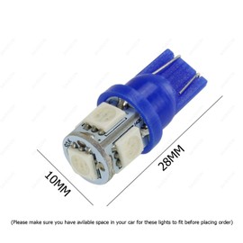 SAWE - 168 194 2825 T10 W5W 5050 5-SMD LED License Plate Dome Map Lights Bulbs (8 pieces) (Ice Blue)