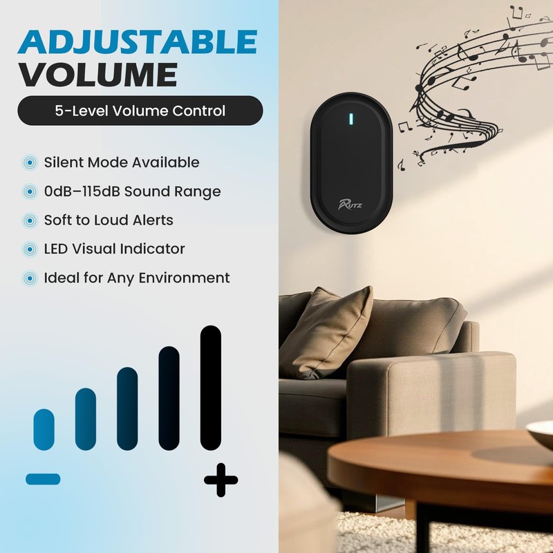RUTZ® Wireless Doorbell, Waterproof Plug-in Door Bells Wireless Cordless Chime