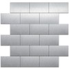DICOFUN Metal Peel and Stick Backsplash Wall Tiles, 12"x12" Brush