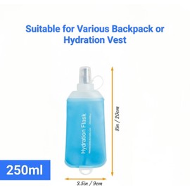 250ML Soft Flask Running Water Bottles,foldable water bottle,TPU Collapsible Running Hydration Flask for Hydration Pack Hiking Cycling Climbing