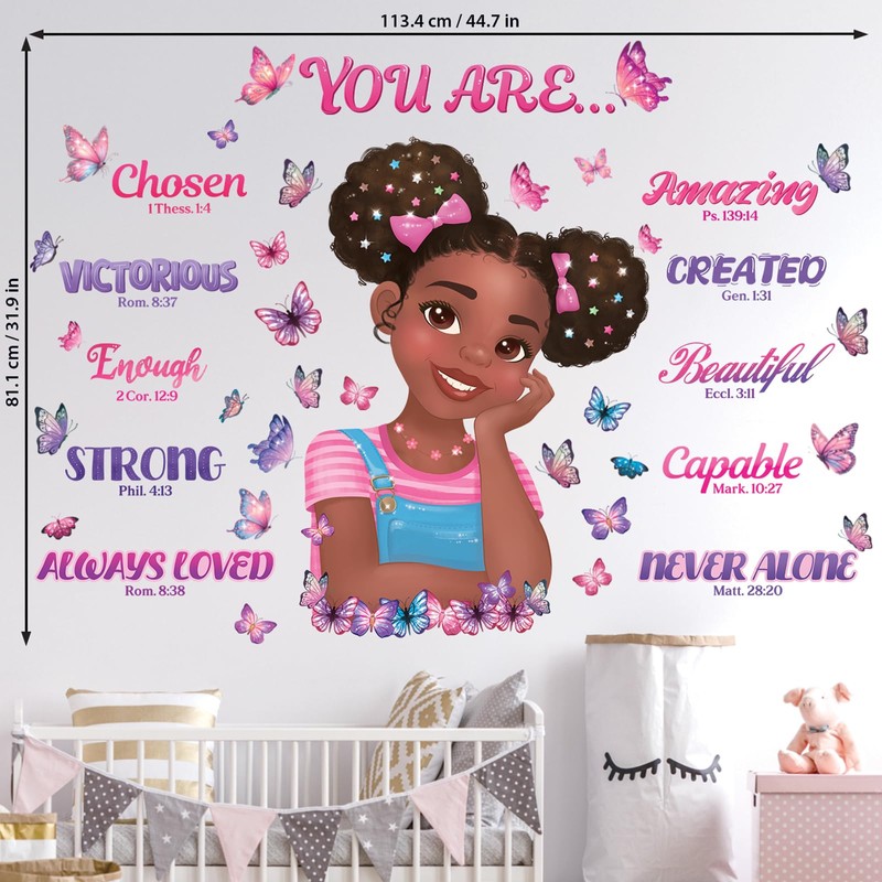 DECOWALL SG2-2502 Black Girl Magic Wall Stickers - Afrocentric Decals