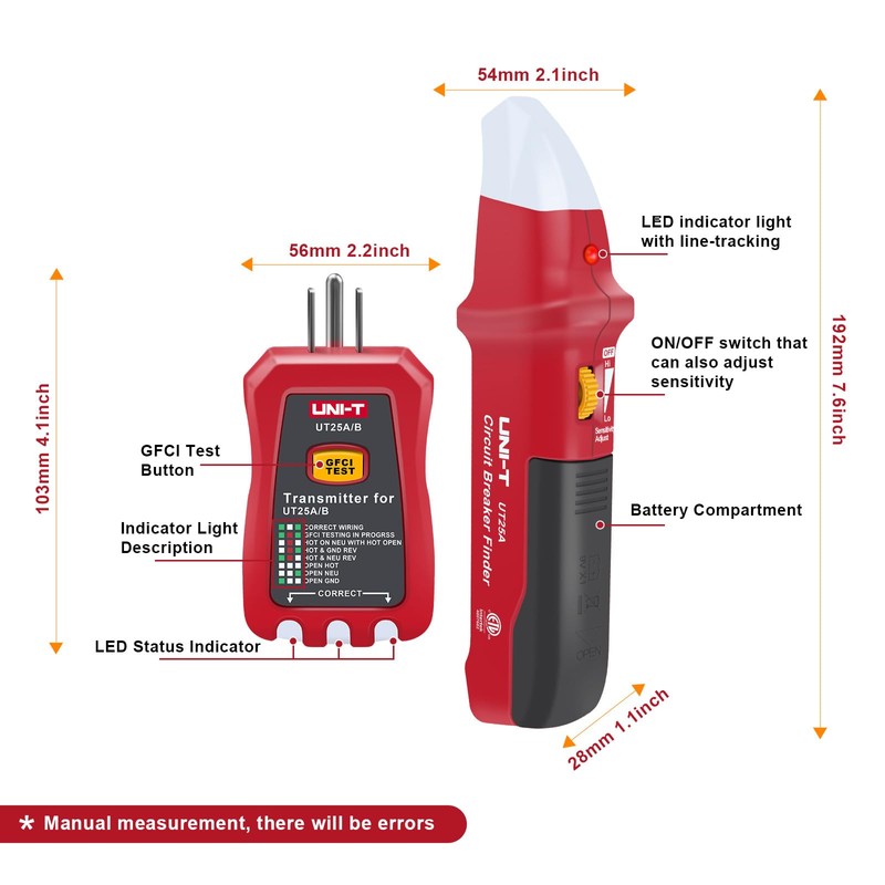 UNI-T AC Circuit Breaker Finder and Tracer Tool Kit with
