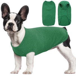 Hjumarayan Dog Jumper Medium Dogs – Thin Dog Jumper Washable Dog Jumper, Striped Dog Shirt Elastic Dog Jumper Fleece for Corgi Dachshund (Emerald Green M)