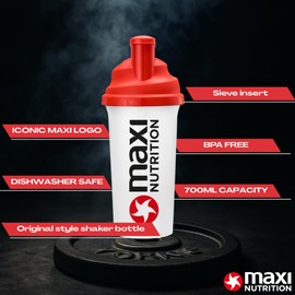 MaxiNutrition Original Shaker 700ml- Screw Top with a Secure Seal for Protein Shakes and Weight Loss Supplements - Dishwasher Safe Sports Supplements Shaker