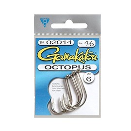 Gamakatsu 02014 High Carbon Steel Octopus Hook with Barb, Black Finish