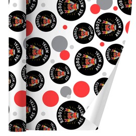 GRAPHICS & MORE Robots Are Metal Rock Funny Humor Gift Wrap Wrapping Paper Roll