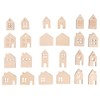 Rayher 46749505 Wooden Mini House, 24 Pieces, 2.5 - 3.5