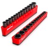 2-Piece 1/4"-Drive Metric Magnetic Socket Organizer Set (Holds 26 Sockets)