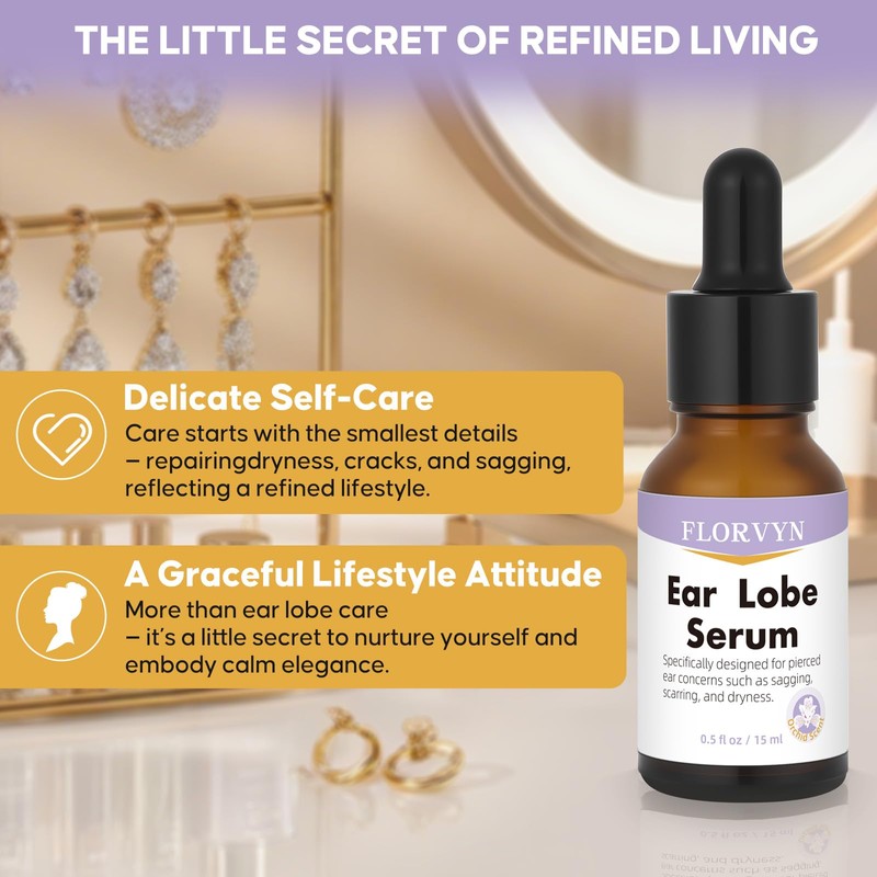 Rejuvenating Ear Lobe Serum, Ear Care Solution for Pierced Ears,