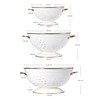 Metal Colander Set of 3, Strainer Basket with Handles perfect