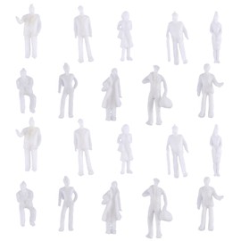 100Pcs HO Scale 1:100 White Model People Unpainted Train Figures