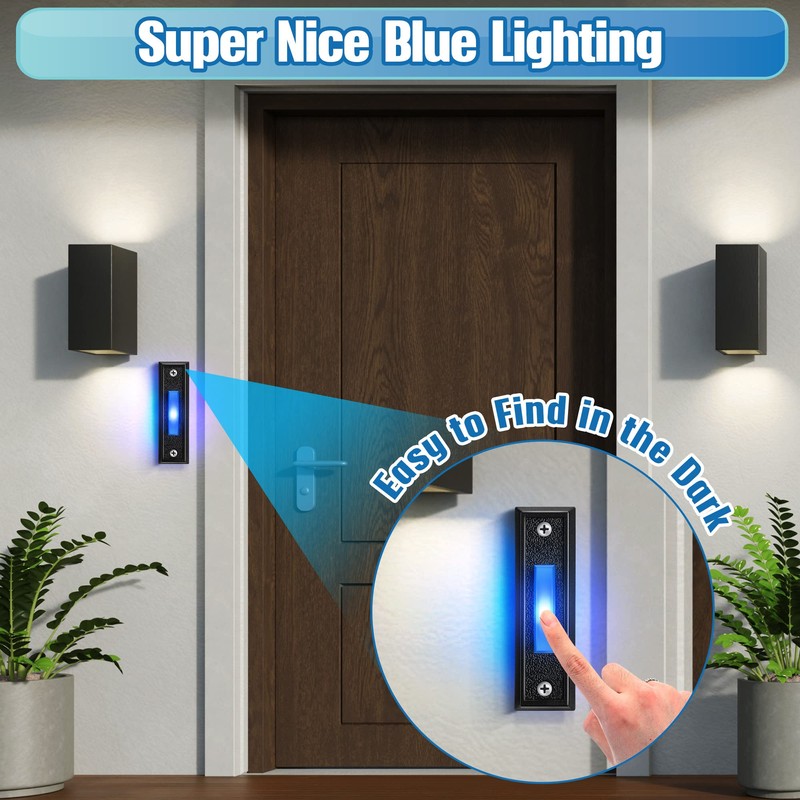 Saillong Lighted Doorbell Button, Wall Mounted Garage Door Switch with