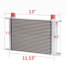 PIT66 25 Row AN10-10AN Universal Aluminum Engine Transmission Oil Cooler Kit+ Oil Filter Relocation Kit Silver B Set