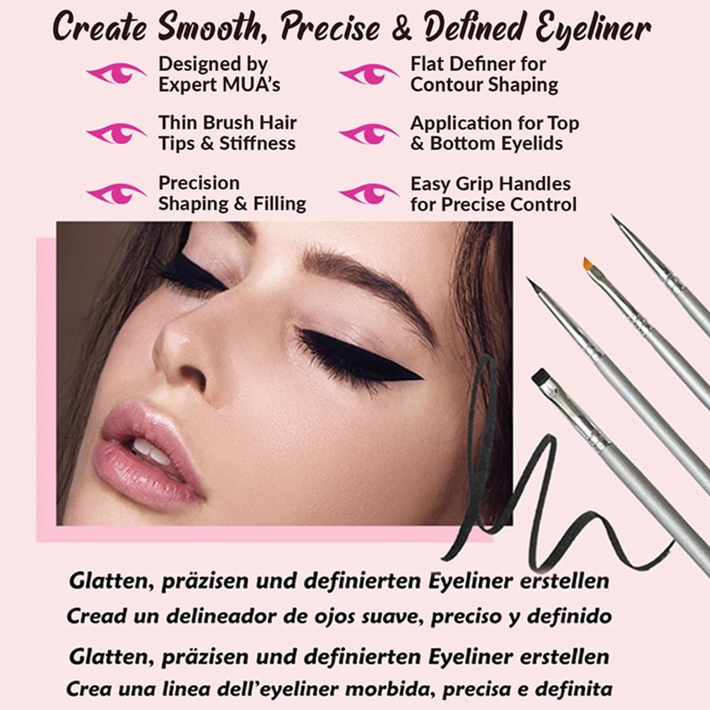 Eyeliner Brush Fine Angled Set - For Liquid Gel Liner