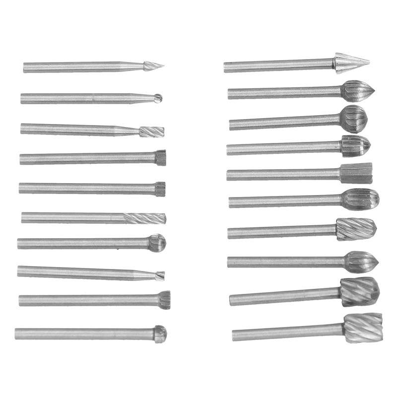 20Pcs High Speed Steel Rotary File DIY Grinding Head Set
