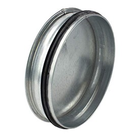 MKK End Cover Spiral Seal, Double Lip Seal, Nipple Connector, Galvanised End Cover, Spiral Duct Pipe, Double Lip Seal, Nipple Connector, Galvanised, Diameter 150 mm