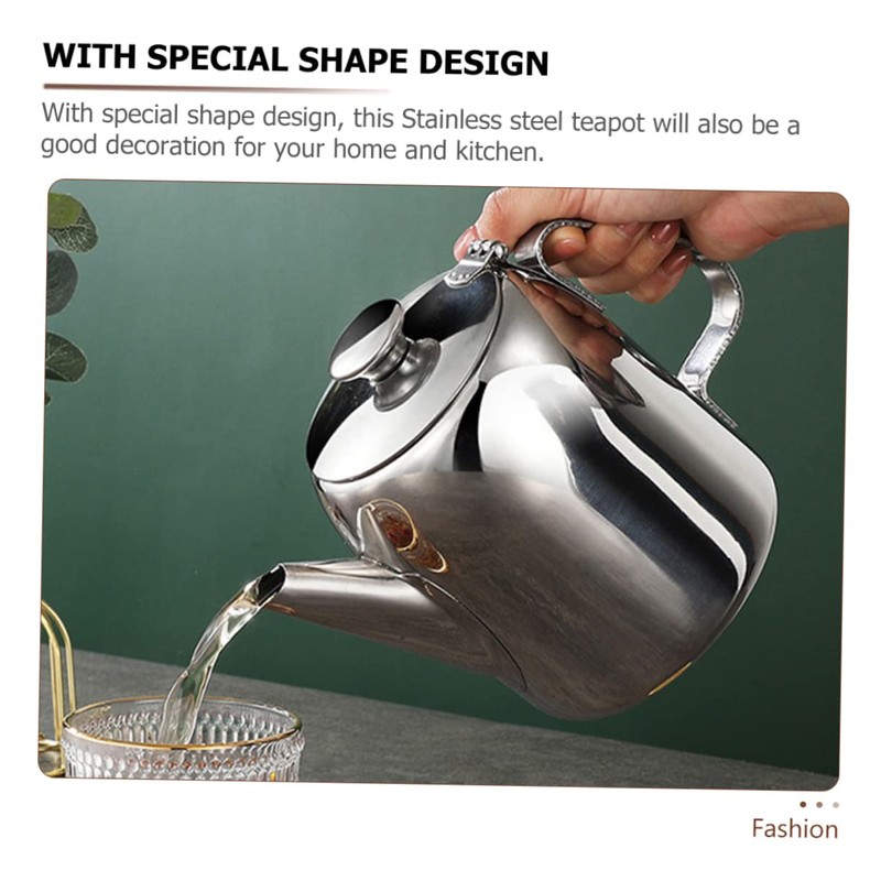 ABOOFAN Stainless Steel Teapot with Modern Design Kettle for Loose