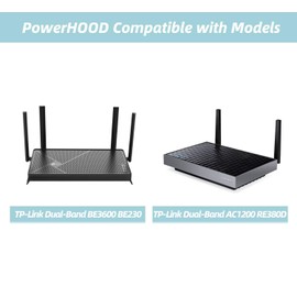 PowerHOOD 12V AC/DC Adapter Compatible with TP-Link Dual-Band BE3600 Wi-Fi 7 Router Archer BE230/ AC1200 AC1900 Desktop Dual Band Wi-Fi Range Extender RE380D 12VDC Power Supply Cord Charger Cable PSU