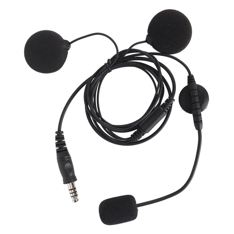 Motorbike Full Face Helmet Earpiece Mic 7.1mm Plug Two Way
