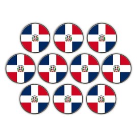 DA VINCI 1 Inch Flag of Countries Metal Golf Ball Markers - Pack of 10 (Dominican Republic)