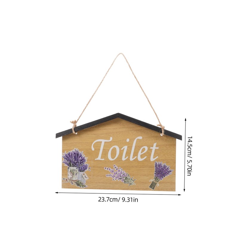 STOBOK Rustic Bathroom Wall Sign Charming Toilet Decor for Restroom