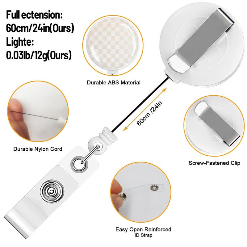 Lckgdozns Retractable Badge Holders, ID Card Holder with Retractable Cord,