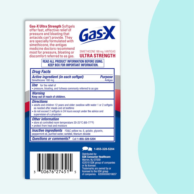 Gas-X Ultra Strength Gas Relief Softgels with Simethicone 180 mg