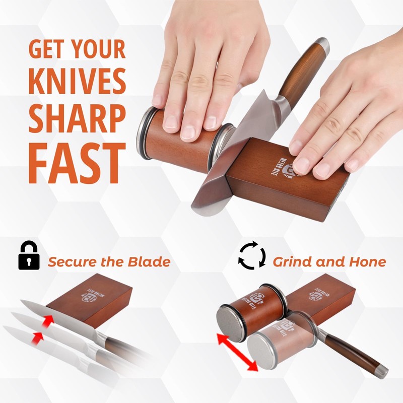 Metro Bite Professional Rolling Knife Sharpener Kit – Premium Diamond