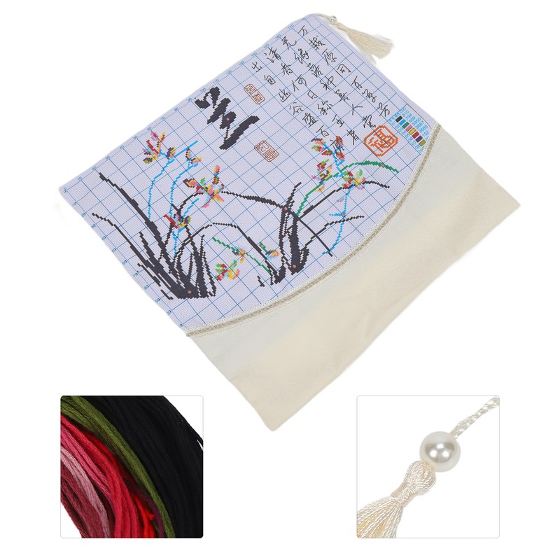 Throw Pillow Embroidery Kit Multi Purpose Comfortable Soft Clivia Pattern