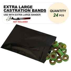 Extra Large Castration Bands Rings for Castrating Cattle Bull Large Sheep and Goats Livestock, 24 Counts(Used with Extra Large Bander)