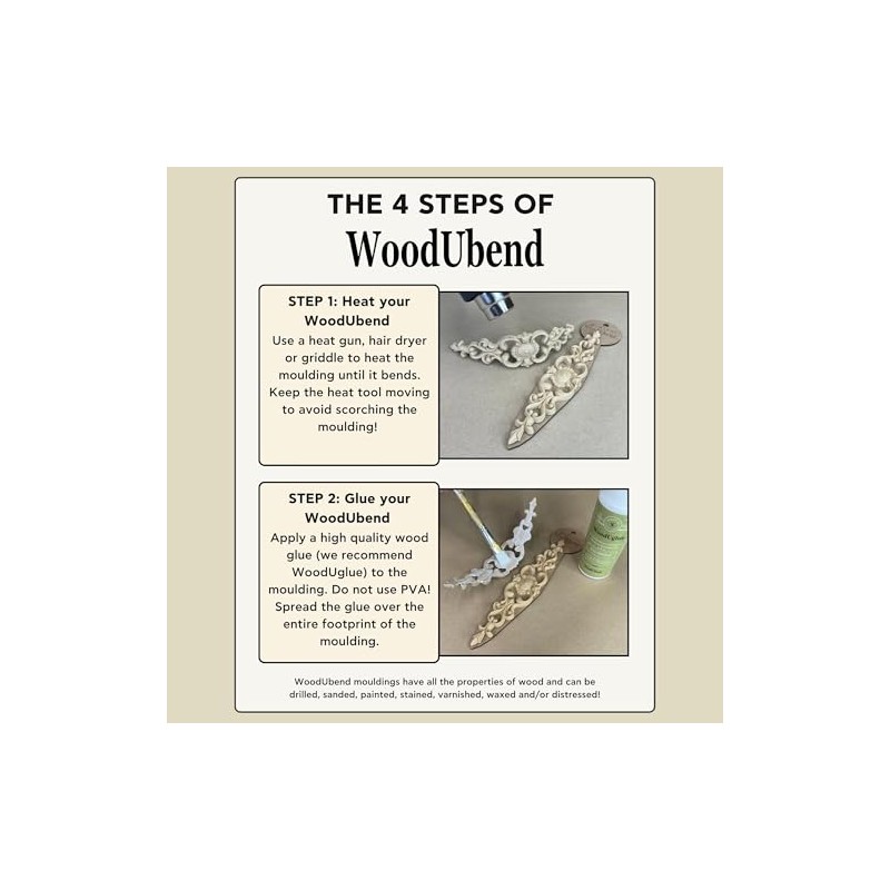 WoodUBend Pack of Two Anthemion & Scroll Trims TR729.1-100x1.9cm -