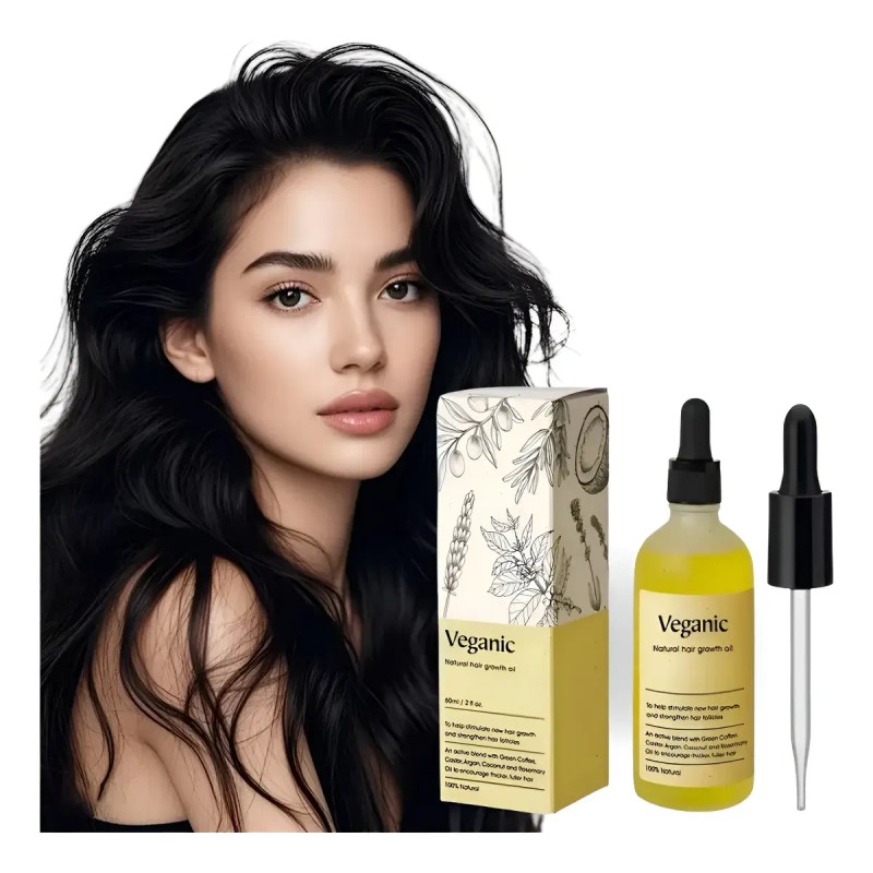 Aceite Vegano Natural Para El Crecimiento Del Cabello