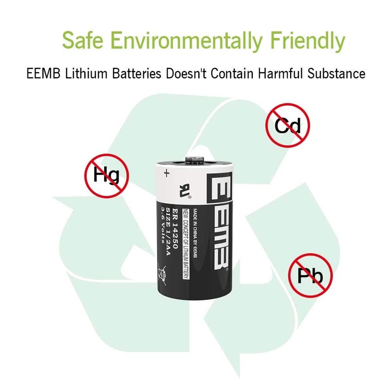 EEMB ER14250 Battery 1/2AA 3.6V Lithium Battery Li-SOCL₂ Non-Rechargeable XL-050F