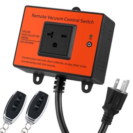 Automatic Vacuum Switch,220V Wireless Remote Control Dust Collector Starter Outlet Switch (Battery Included)